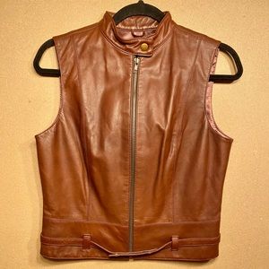 100% Genuine Chocolate Brown Leather CAbi Vest